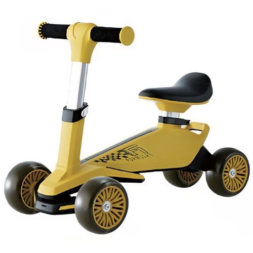 בימבה פורמולה 1: עם 4 גלגלי LED, כיסא וכידון מתכוונן, הטיית כידון חכמה - צהוב