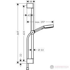 מוט מקלחת HANSGROHE דגם 24160000