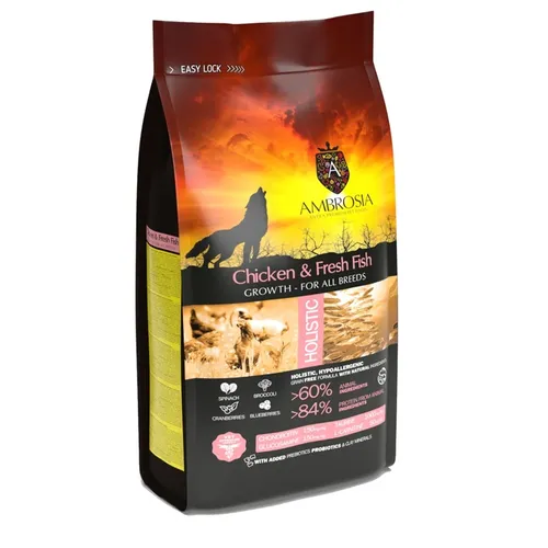 אמברוסיה מזון לגורי כלבים עוף ודג 1.5 ק