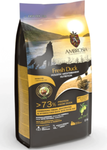 אמברוסיה ים תיכוני 5 ק"ג כלב בוגר רגיש ברווז חרדל