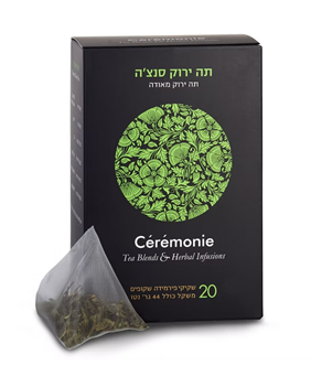 תה ירוק סנצ'ה 20 שקיקי פרמידה שקופים 