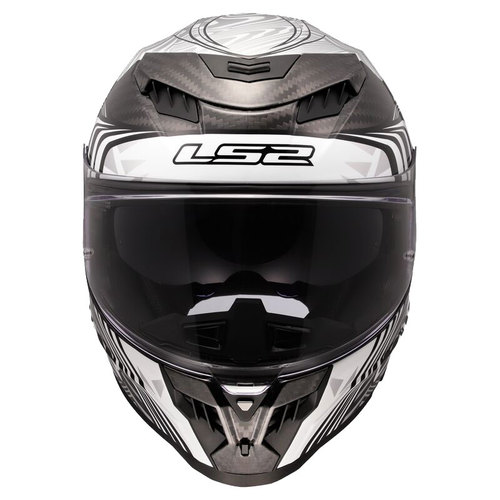 קסדה מלאה אל אס 2 דרגון קרבון כסוף/ לבן – LS2 FF807 DRAGON ENTHUM GLOSS SILVER