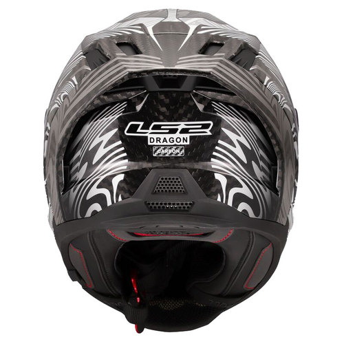 קסדה מלאה אל אס 2 דרגון קרבון כסוף/ לבן – LS2 FF807 DRAGON ENTHUM GLOSS SILVER
