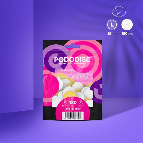 פצירות חד פעמיות מרופדות לדיסק פדיקור PODODISC L EXPERT גריט 180 (50 יח')