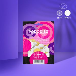 פצירות חד פעמיות מרופדות לדיסק פדיקור PODODISC L EXPERT גריט 180 (50 יח