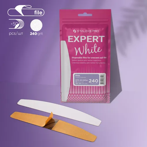 פצירות חד-פעמיות דקות חצי ירח EXPERT 42 גריט 240 (50 יח')