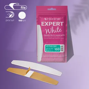פצירות חד-פעמיות חצי ירח עם שכבת ספוג רכה EXPERT 40 גריט 100 (30 יח
