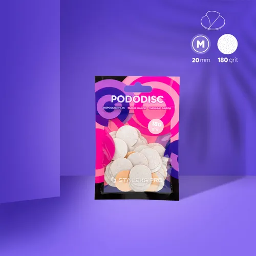פצירות חד פעמיות לבנות לדיסק פדיקור PODODISC M EXPERT גריט 180 (50 יח')