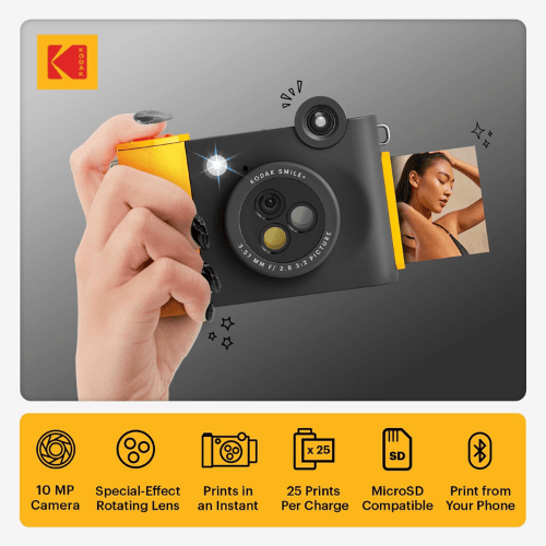 מצלמת אינסטנט קודאק צבע שחור Kodak Smile Plus