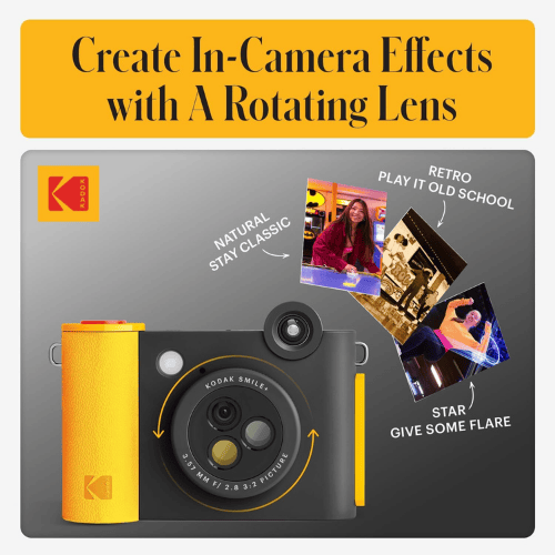מצלמת אינסטנט קודאק צבע שחור Kodak Smile Plus