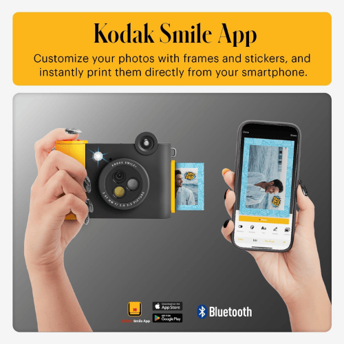 מצלמת אינסטנט קודאק צבע שחור Kodak Smile Plus