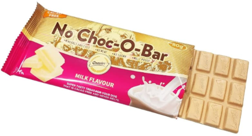 גנולרס חטיף שוקולד לבן בטעם חלב לכלב 80 גרם - No Choc-O-Bar