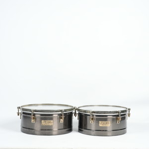 תוף טימבלס - שחור ניקל. LP Karl Perazzo 14" & 15" Timbales