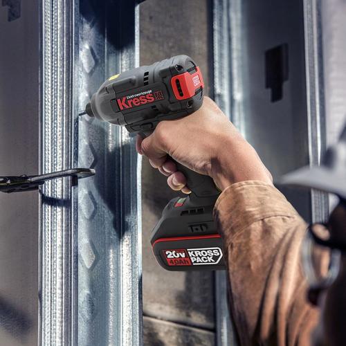 מברגת אימפקט KUB60.91 20V BL + מפוח נטען KU085  בארגז טכנאים KRESS KUB60.91