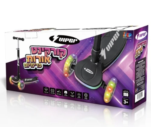 קורקינט 3 גלגלים עם אורות פרמיום VIPER