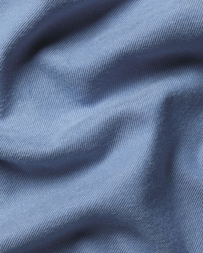חולצה גזרת קלאסיק -Denim Blue Brushed Flannel Classic Fit Shirt