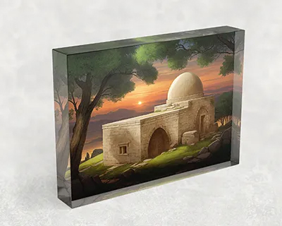 בלוק אקרילי עם ציור של קבר רחל