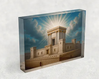 בלוק אקרילי עם ציור של בית המקדש