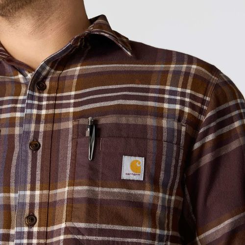 חולצת גברים משובצת פלאנל RUGGED FLEX® במשקל בינוני - Outline