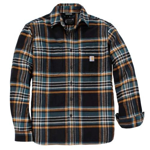 חולצת גברים משובצת פלאנל RUGGED FLEX® במשקל בינוני - Outline