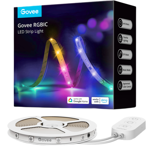 Govee RGBIC Basic Wi-Fi + Bluetooth LED Strip Lights 10M