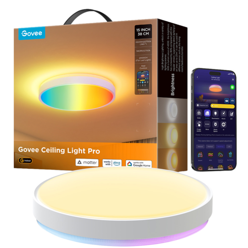 מנורת תקרה חכמה עגולה Govee 15inch RGBWW + RGBICWW Round