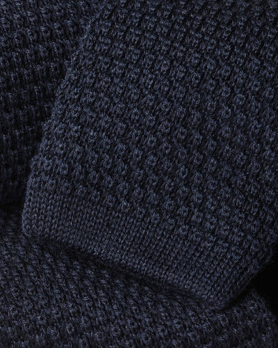   עניבה Navy Knitted Wool Slim Tie