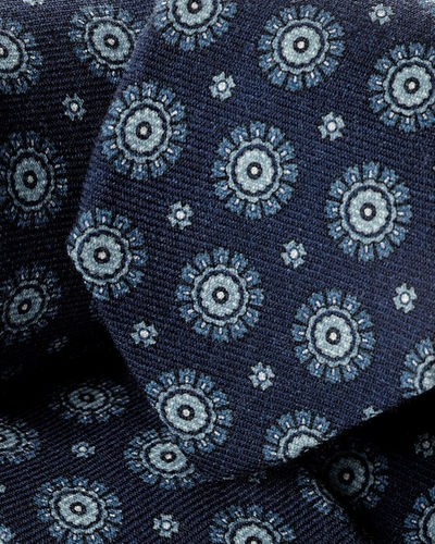   עניבה French Blue Medallion Wool Slim Tie
