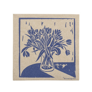 מפיות Tulips - הדפס טוליפים כחולים