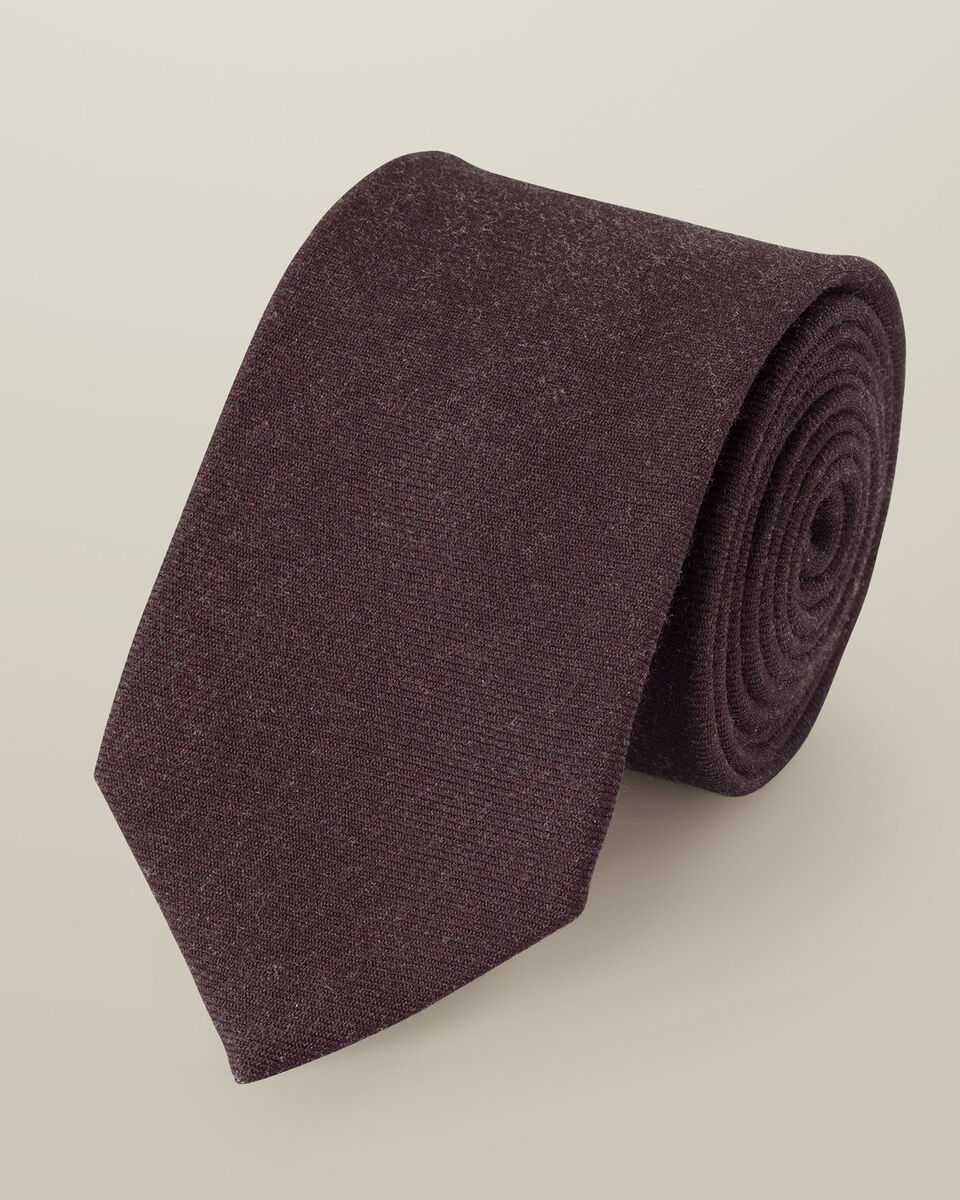   עניבה Burgundy Red Wool Tie