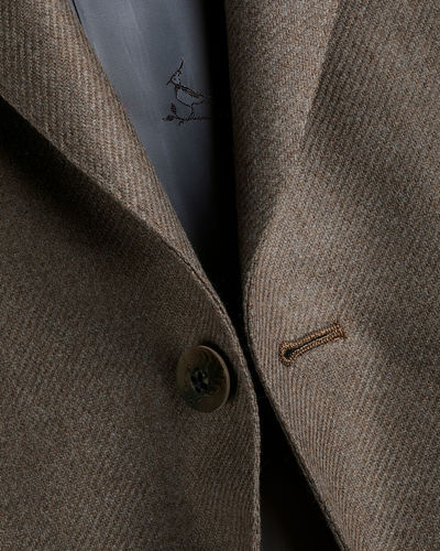 ג'קט צמר - Mocha Wool Silk Slim Fit Jacket