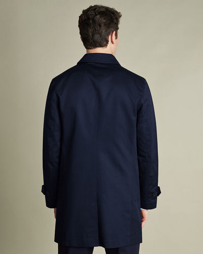מעיל גשם מכותנה עמיד למים -French Navy Showerproof Cotton Raincoat
