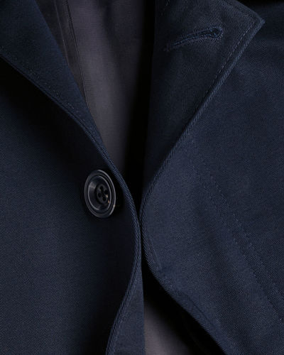 מעיל גשם מכותנה עמיד למים -French Navy Showerproof Cotton Raincoat