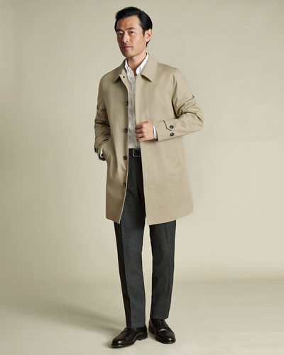 מעיל גשם מכותנה עמיד למים -Stone Showerproof Cotton Raincoat