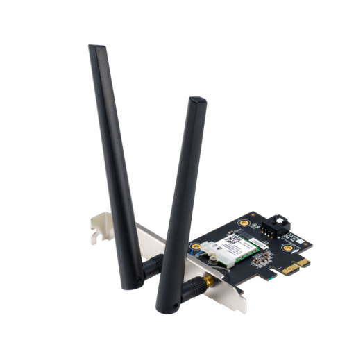 מתאם ASUS PCE-BE6500 – כרטיס WiFi 7 PCI-E עם אנטנות חיצוניות ו-Bluetooth 5.4.