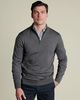 סוודר צמר רוכסן - Grey Pure Merino Zip Neck Jumper