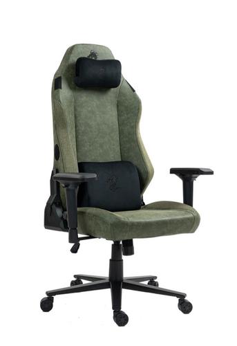 כיסא עבודה וגיימינג יוקרתי דמוי עור דגם ALPINE ירוק צבאי - משלוח חינם