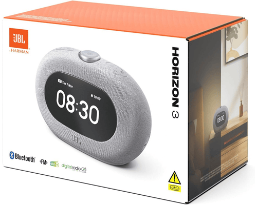 רמקול שעון מעוצב עם רדיו צבע אפור JBL Horizon 3