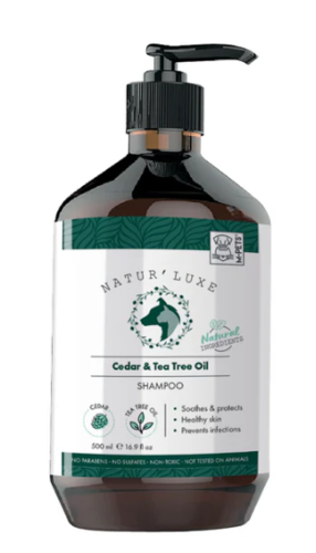 NATUR’LUXE - שמפו לכלבים של נטורלוקס עם שמן ארז ושמן עץ התה 500 מ