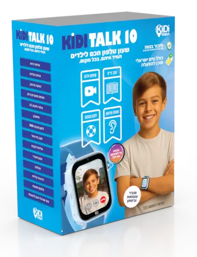 שעון טלפון חכם לילדים קידי ווטש TALK 10 עם לחצן מצוקה ושיחות וידיאו - כחול