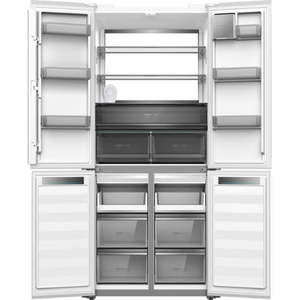 מקרר 4 דלתות מקפיא תחתון 502 ליטר נטו Electra EL5070GW קו אפס עם ארונות מטבח - גימור זכוכית לבנה אחריות ע"י היבואן הרשמי אלקטרה