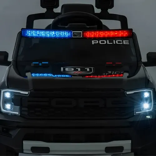 מכונית ממונעת 12V פורד ריינג'ר FORD Ranger משטרה עם שלט רחוק, מגפון ואורות