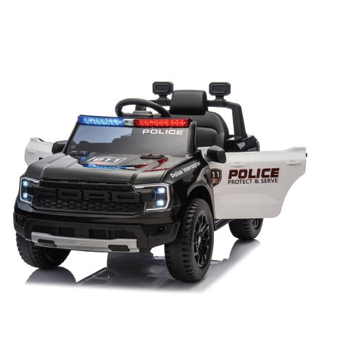 מכונית ממונעת 12V פורד ריינג'ר FORD Ranger משטרה עם שלט רחוק, מגפון ואורות