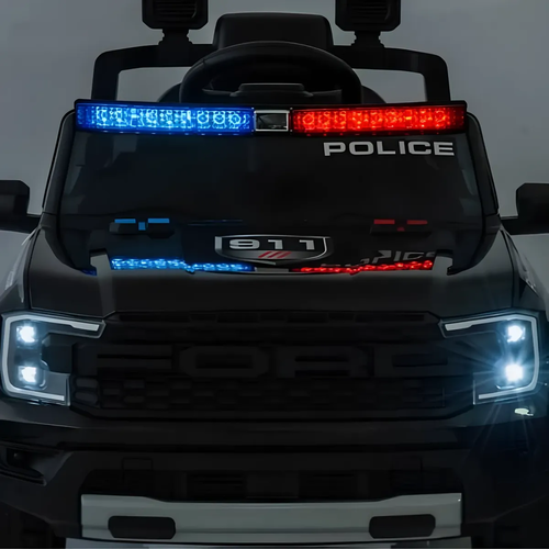 מכונית ממונעת 12V פורד ריינג'ר FORD Ranger משטרה עם שלט רחוק, מגפון ואורות