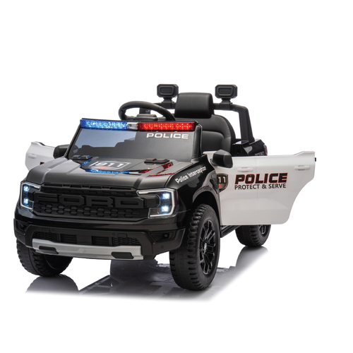 מכונית ממונעת 12V פורד ריינג'ר FORD Ranger משטרה עם שלט רחוק, מגפון ואורות