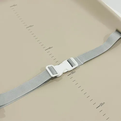 משטח החתלה דוחה נוזלים עשוי ספוג PU רך עם התאמת טמפרטורה וחגורת קשירה - אפור