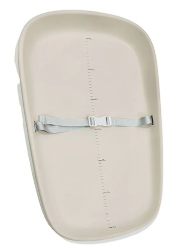 משטח החתלה דוחה נוזלים עשוי ספוג PU רך עם התאמת טמפרטורה וחגורת קשירה - אפור