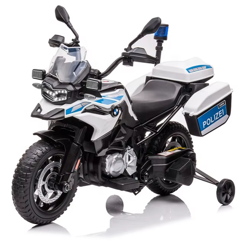 אופנוע BMW F850 GS עם גלגלי גומי אמיתיים 12 וולט - משטרה 