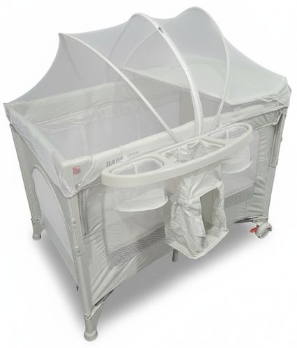 לול רשת משולב 4 ב 1 Baby Hub לול, עריסה מתחברת, משטח החתלה ומיטת קמפינג עם דופן עולה / יורדת