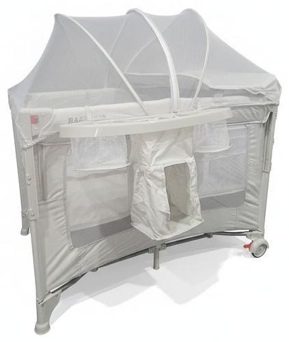 לול רשת משולב 4 ב 1 Baby Hub לול, עריסה מתחברת, משטח החתלה ומיטת קמפינג עם דופן עולה / יורדת